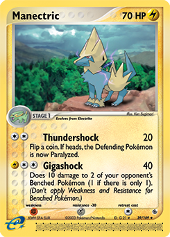 Manectric, Ruby & Sapphire #39, Pokémon TCG card