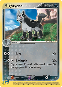 Mightyena, Ruby & Sapphire #42, Pokémon TCG card