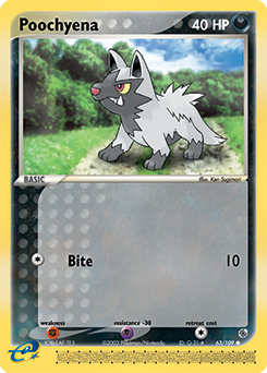 Poochyena, Ruby & Sapphire #63, Pokémon TCG card