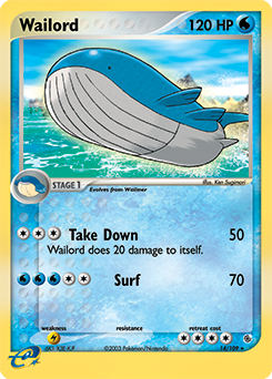 Wailord, Ruby & Sapphire #14, Pokémon TCG card