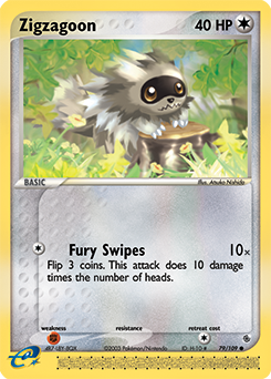Zigzagoon, Ruby & Sapphire #79, Pokémon TCG card