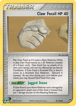 Claw Fossil, Sandstorm #90, Pokémon TCG card
