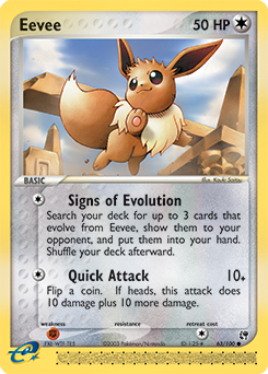 Eevee, Sandstorm #63, Pokémon TCG card