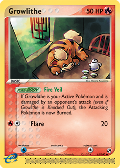 Growlithe, Sandstorm #65, Pokémon TCG card