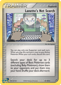 Lanette's Net Search, Sandstorm #87, Pokémon TCG card