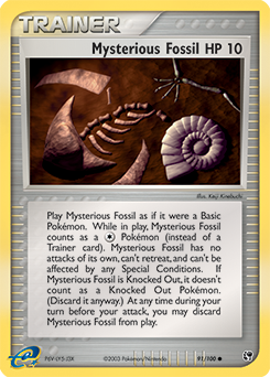 Mysterious Fossil, Sandstorm #91, Pokémon TCG card