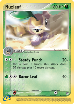 Nuzleaf, Sandstorm #48, Pokémon TCG card