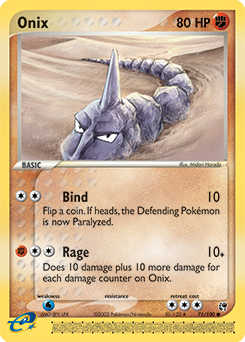 Onix, Sandstorm #71, Pokémon TCG card