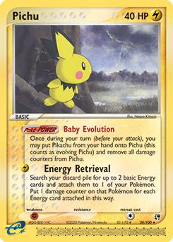 Pichu, Sandstorm #20, Pokémon TCG card