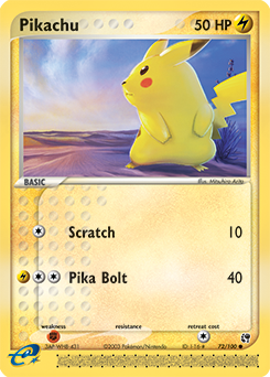 Pikachu, Sandstorm #72, Pokémon TCG card