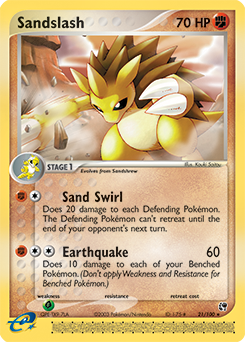 Sandslash, Sandstorm #21, Pokémon TCG card