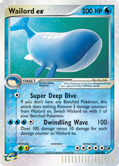 Wailord ex, Sandstorm #100, Pokémon TCG card