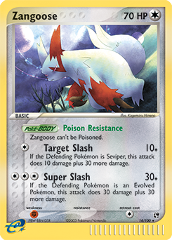 Zangoose, Sandstorm #14, Pokémon TCG card