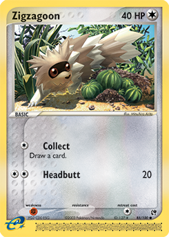 Zigzagoon, Sandstorm #85, Pokémon TCG card