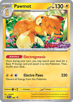 Pawmot, Scarlet & Violet Black Star Promos #6, Pokémon TCG card