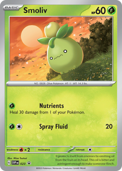 Smoliv, Scarlet & Violet Black Star Promos #23, Pokémon TCG card