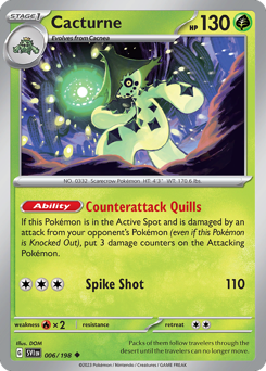 Cacturne, Scarlet & Violet #6, Pokémon TCG card