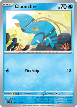 Clauncher, Scarlet & Violet #49, Pokémon TCG card
