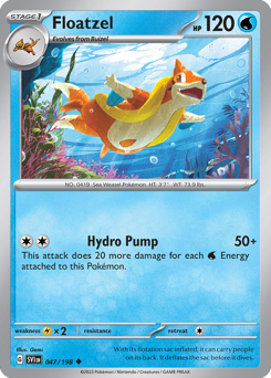 Floatzel, Scarlet & Violet #47, Pokémon TCG card