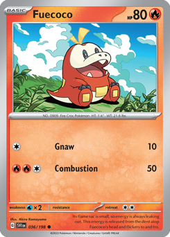 Fuecoco, Scarlet & Violet #36, Pokémon TCG card