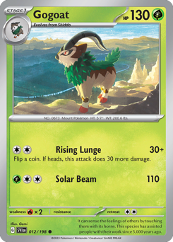 Gogoat, Scarlet & Violet #12, Pokémon TCG card