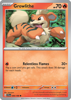 Growlithe, Scarlet & Violet #30, Pokémon TCG card
