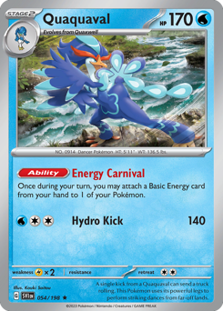 Quaquaval, Scarlet & Violet #54, Pokémon TCG card
