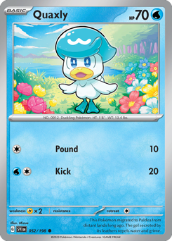 Quaxly, Scarlet & Violet #52, Pokémon TCG card