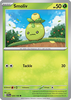 Smoliv, Scarlet & Violet #20, Pokémon TCG card