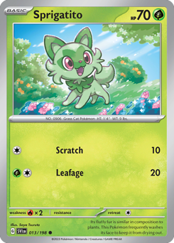 Sprigatito, Scarlet & Violet #13, Pokémon TCG card