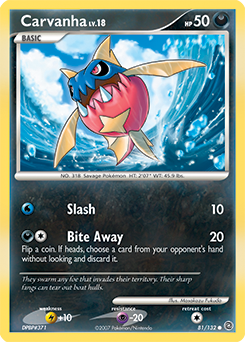Carvanha, Secret Wonders #81, Pokémon TCG card