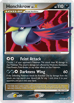Honchkrow LV.X, Secret Wonders #132, Pokémon TCG card