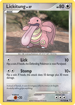 Lickitung, Secret Wonders #91, Pokémon TCG card