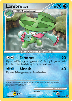 Lombre, Secret Wonders #54, Pokémon TCG card