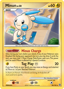 Minun, Secret Wonders #32, Pokémon TCG card