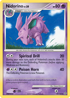 Nidorino, Secret Wonders #57, Pokémon TCG card