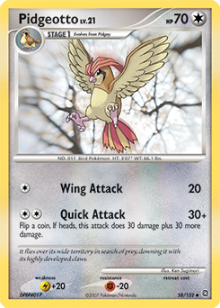 Pidgeotto, Secret Wonders #58, Pokémon TCG card