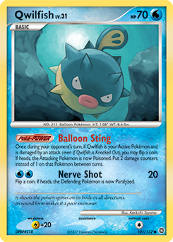 Qwilfish, Secret Wonders #101, Pokémon TCG card