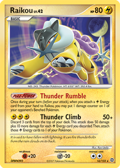 Raikou, Secret Wonders #16, Pokémon TCG card