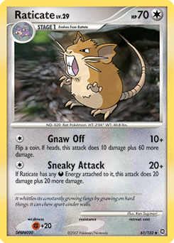 Raticate, Secret Wonders #61, Pokémon TCG card