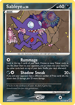 Sableye, Secret Wonders #63, Pokémon TCG card