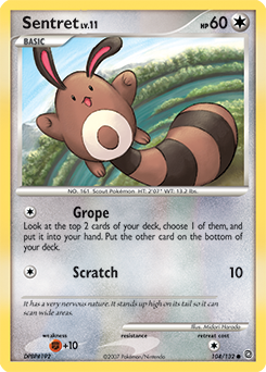 Sentret, Secret Wonders #104, Pokémon TCG card