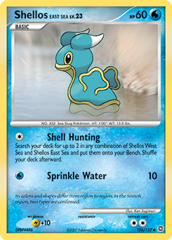 Shellos East Sea, Secret Wonders #106, Pokémon TCG card