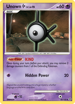 Unown K, Secret Wonders #68, Pokémon TCG card