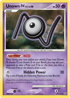 Unown N, Secret Wonders #69, Pokémon TCG card
