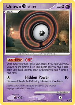 Unown O, Secret Wonders #70, Pokémon TCG card