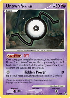 Unown S, Secret Wonders #39, Pokémon TCG card
