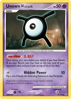 Unown X, Secret Wonders #71, Pokémon TCG card