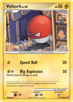 Voltorb, Secret Wonders #117, Pokémon TCG card