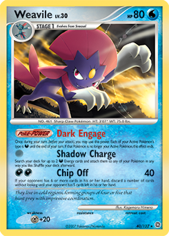 Weavile, Secret Wonders #40, Pokémon TCG card